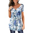 thumbnail image 1 of ICHUANYI Clearance Womens Casual Tops V- Neck Hide Belly Short Sleeve T- Cute Flowy Tunic Blouses(Light Blue, XL) ICHUANYI WER2023081002928, 1 of 7