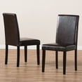 thumbnail image 5 of Baxton Studio Mia Faux Leather Dining Side Chair in Brown (Set of 2), 5 of 6
