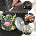 thumbnail image 4 of Yayeee Ashtray with Lid for Cigarette Smokeless Stainless Steel Home Ash Holder, Pink Flamingo Pattern, 4 of 7