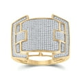 thumbnail image 4 of 10K Yellow Gold Mens Round Diamond Cluster Ring 5/8 Cttw, Mens Size: 7-13, 4 of 4