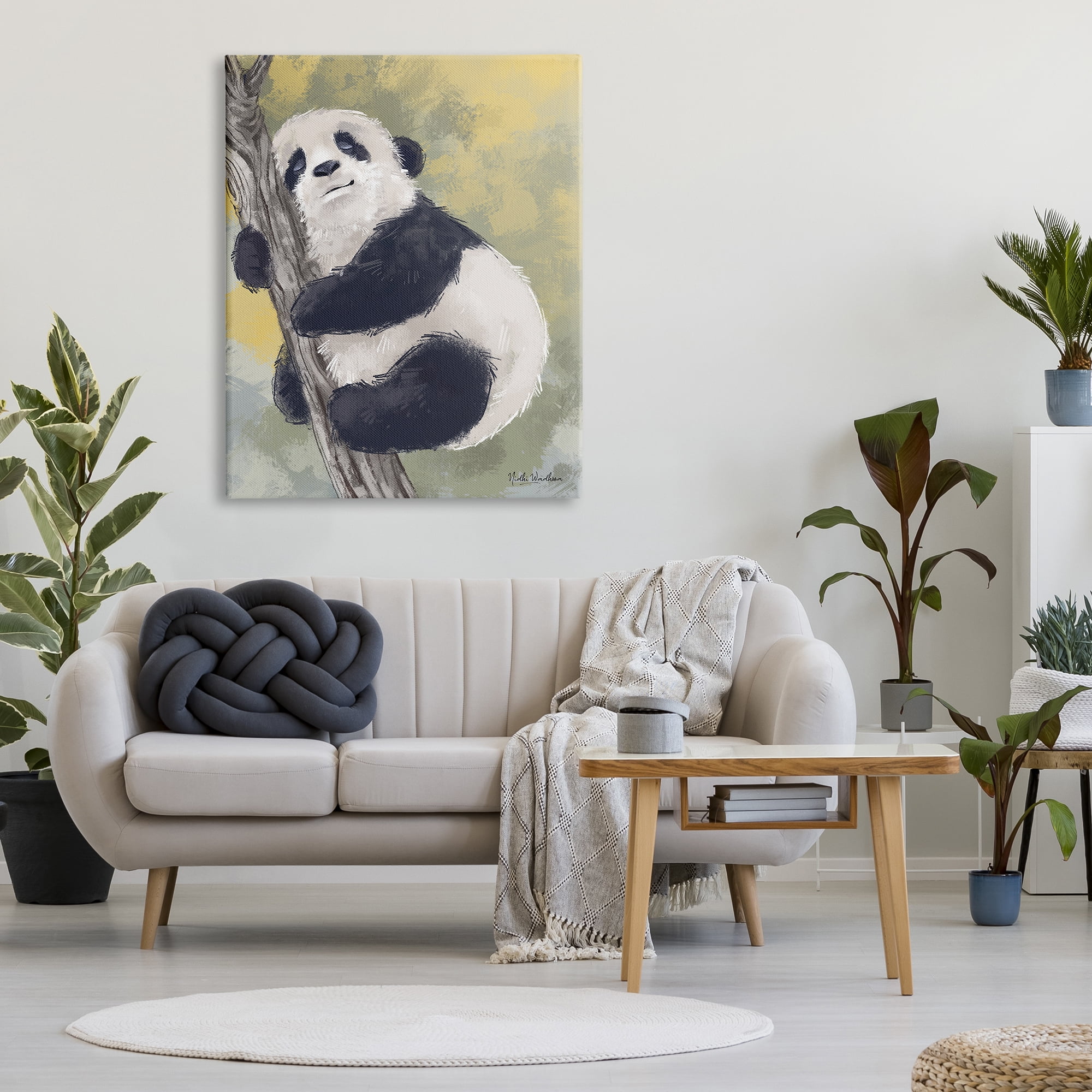 Stupell Industries Panda Cub on Branch Animals & Insects Painting Gallery Wrapped Canvas Print Wall Art, 36 x 48