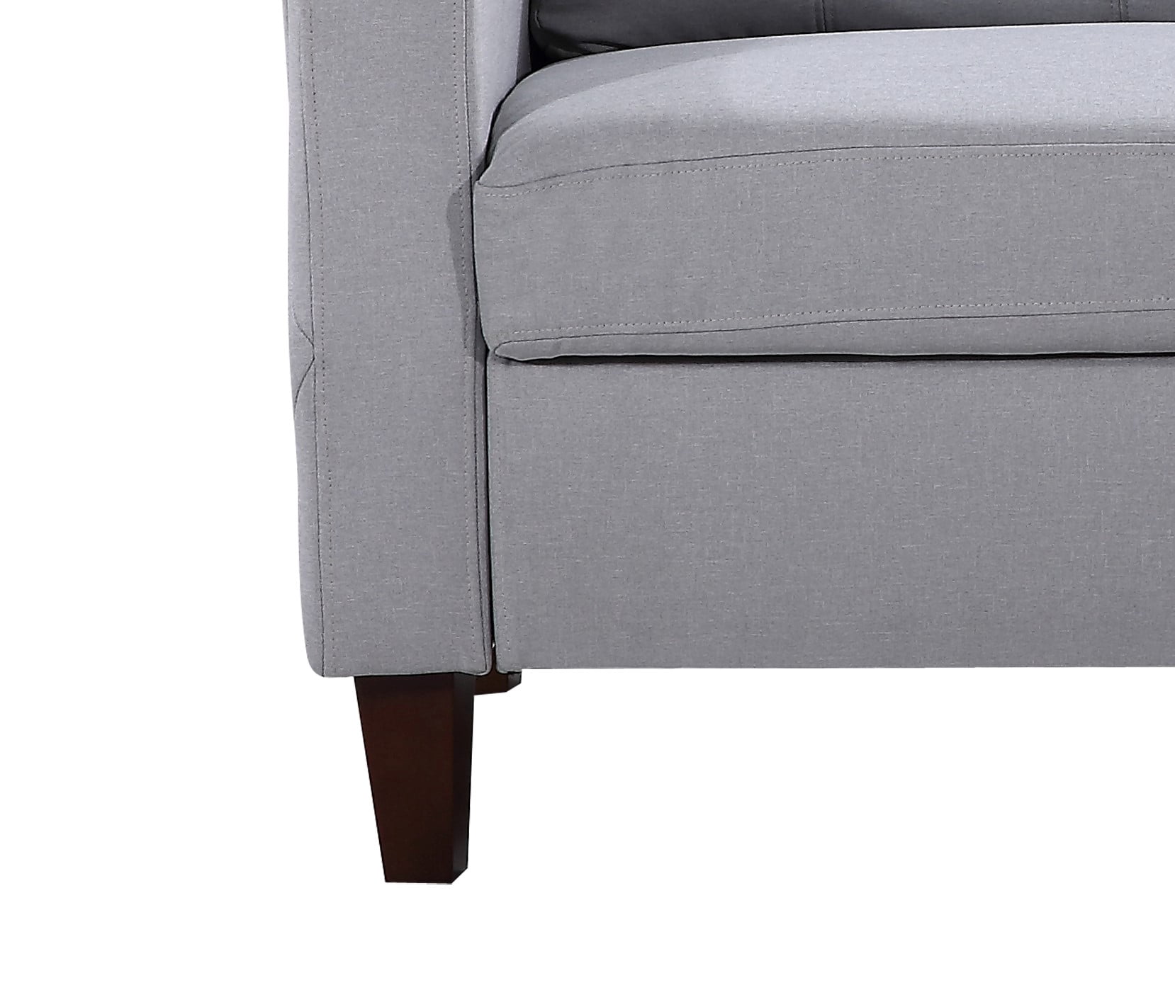 Uspridefurniture Celestia 54.53'' Linen Square Arm Loveseat,Light Gray