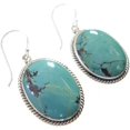 thumbnail image 4 of Tibetan Silver Turquoise Drop Earrings 925 Sterling Silver Handmade Boho Jewelry Gift for Women, 4 of 5