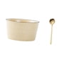 thumbnail image 2 of Taza de porcelana, tazón para avena con cuchara, taza para agua, taza para bebidas, taza de cerámica para bebidas calientes Beige, 2 of 8