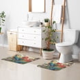 thumbnail image 4 of U-Shaped Toilet Mat Plush Bathroom Rug Mat Non Slip Bathroom Mats Colorful Beautiful Parrots, 4 of 4