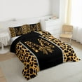 thumbnail image 4 of Feelyou Bowknot Monogrammed M Bedding Comforter Set for Girl, Leopard Cheetah Print Twin Comforter Sets, Modern Fashion Style Reversible Bedding Set, Ultra Soft Bedroom Decor, 2 Pieces, 4 of 9