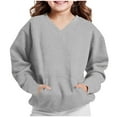 thumbnail image 4 of ATOGUTA Teen Sweatshirts V Neck Long Sleeve T-Shirts with Cute Casual Tees for Everyday Size 2T-12, Gray, 4 of 6