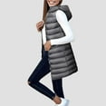 thumbnail image 2 of Quealent Long Puffer Vest Women Winter Hooded Sleeveless Coat Warm Quilted Vest Jacket Zip Up Puffy Coat Fall Warm Outerwear Gray for Size 3XL, 2 of 5