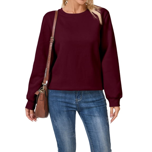 NOHOPUA Sweatshirt Womens Pullover Crewneck Sweater Inspirational Tops Red