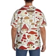 thumbnail image 5 of Xecao offers the Cartoon Mushrooms for Men's Casual Short-sleeved Shirt, a button-up collared shirt with a pocket, perfect for beach vacations and yacht travel in the Small size., 5 of 7