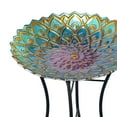 thumbnail image 6 of Teamson Home 18" Mosaic Flower Glass Bird Bath w/ Stand, 6 of 9