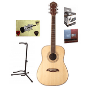 Oscar Schmidt OGHSLH 1/2 Size Left Handed Acoustic Guitar PLAYER PACK Bundle