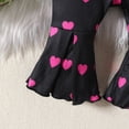 thumbnail image 6 of Baby Girl Boy Valentine's Day Outfit Girls Long Sleeve Valentine's Day Romper Bodysuit Heart Prints Bell Bottoms Pants Outfits Toddler Clothes for Toddler Girls 12-18 Months, 6 of 6