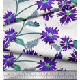 thumbnail image 2 of Soimoi Rayon Fabric Leaves & Aster Flower Print Sewing Fabric Yard 42 Inch Wide, 2 of 3