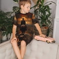 thumbnail image 4 of Fotbe Western Rainy Desert Cowboy Pijama Estampada de 2 Piezas para Niños – Ropa de Dormir de Manga Corta Cómoda para Niños y Niñas, Camiseta y Shorts de Algodón-3X-Large, 4 of 6
