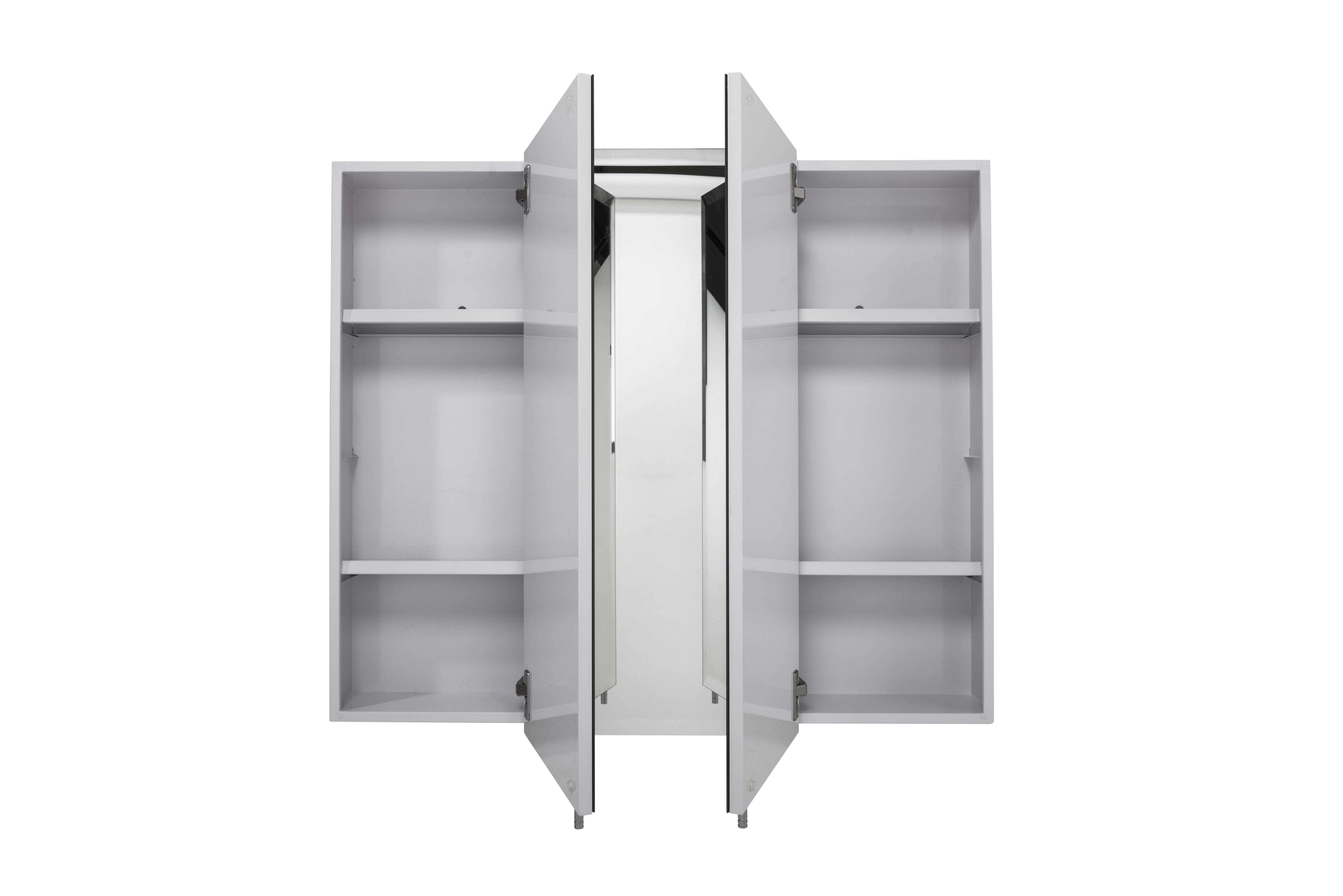 Croydex Texoma Triple Door Tri-View White Steel Medicine Cabinet with Mirror (36X30in)