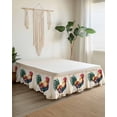 thumbnail image 2 of Rooster Bed Skirt Farm Chicken Rustic Animal Bed Skirts Queen Size 18 Inch Drop, Wrap Around Dust Ruffle&nbsp;Bedskirt with Adjustable Elastic Belt for Queen Size Beds, 2 of 7