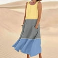 thumbnail image 2 of Nmnitkp Womens Plus Size Summer Dresses Cotton Maxi Dress Round Neck Dress Dressy Sleeveless Casual Retro Print Fashion with Pockets Swing Summer Trendy S-XXL, 2 of 5