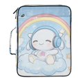 thumbnail image 2 of Haosy Accordion File Organizer Zipper Binder 500 Sheet 6-Tab Expanding File Folder Multi-Pocket 1.2 Inch 3 Ring Lovely Rabbit Rainbow Clouds Stars, 2 of 7