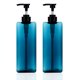 thumbnail image 1 of Paquete de 2 dispensadores de botellas con bomba de 1000ml, dispensador de loción de plástico cuadrado rellenable, botella con bomba de loción vacía para champú, loción y jabón, 1 of 5