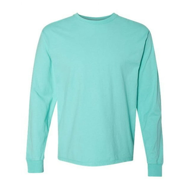 Camiseta Unisex de Manga Larga de Algodón Hilado en Anillos ComfortWash Hanes 3XL Menta