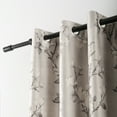thumbnail image 3 of VOGOL Magnolia Flower Blackout Curtains for Bedroom, Grommet Thermal Insulated Room Darkening Curtains for Living Room Patio Door Window Drapes, 2 Panels, W52 x L84, Grey, 3 of 8