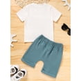 thumbnail image 2 of Zukuco Infant Baby Boy Clothes Set Mama's Boy Short Sleeve T Shirt Tops Elastic Waist Shorts 2Pcs Summer Outfit, Green, 12-18 Months, 2 of 7