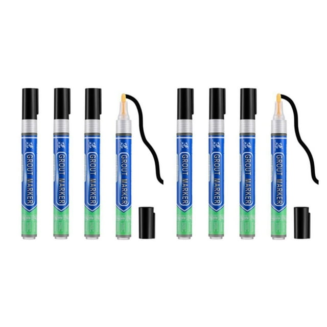 jesticaly 4pcs/set Repair Pen Easily Fix Discolored Grout Lines In Minutes Waterproof Tile Repair Grout Pen black 2Set