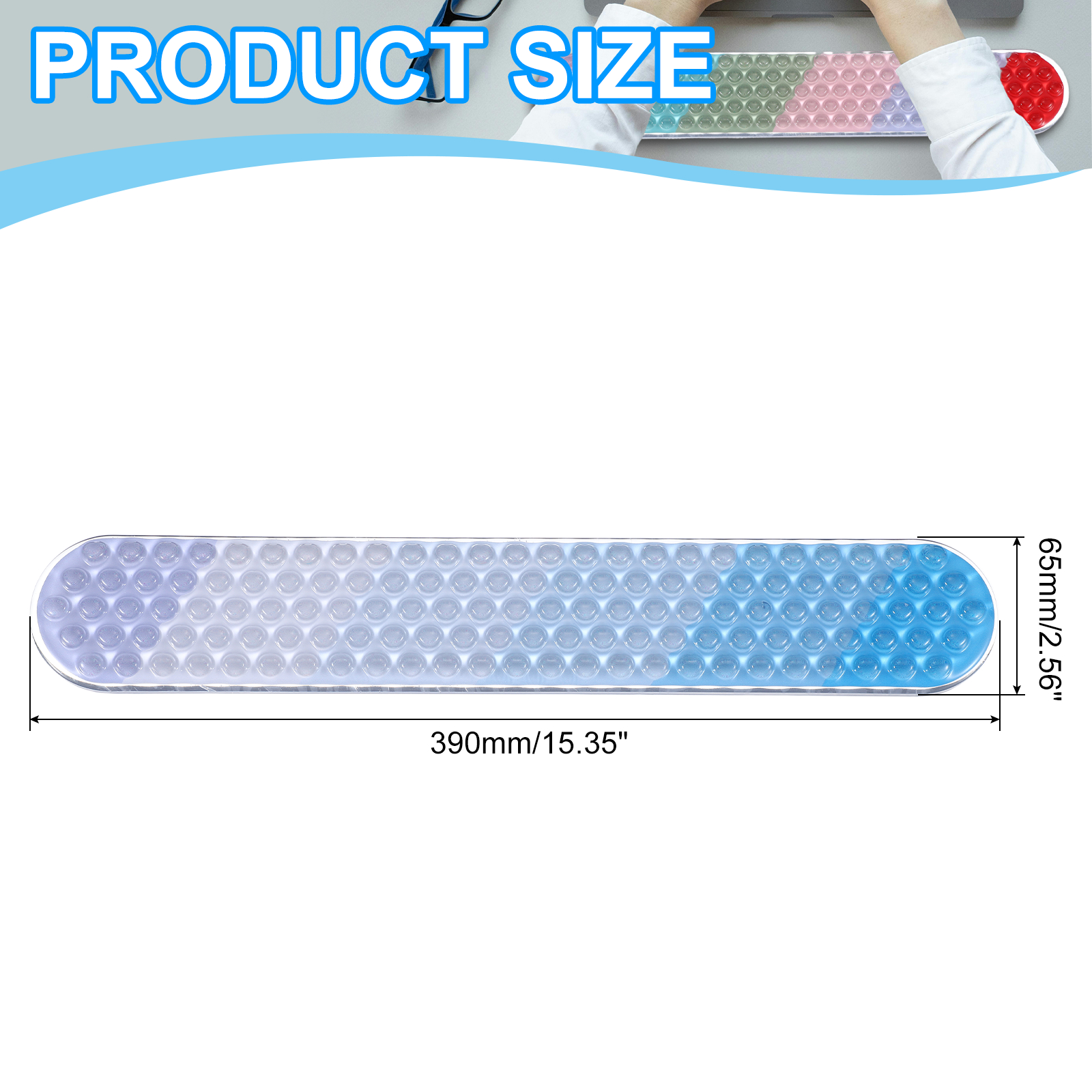 Uxcell Gel Wrist Rest, Gel Mouse Pad Mouse Wrist Support for Keyboard and Mouse Ergonomic,Keyboard Pad Ocean Blue Ombre