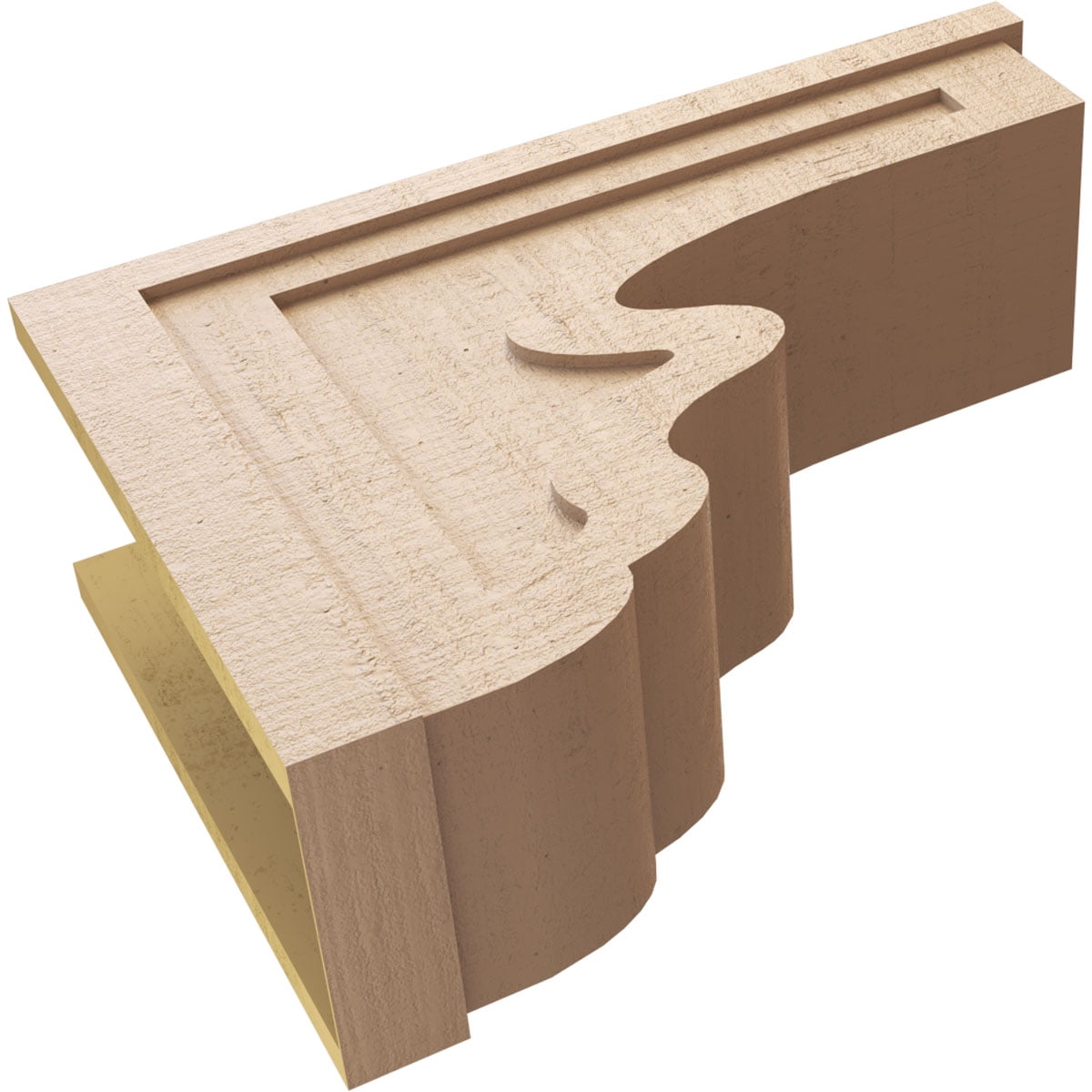 12"W x 36"D x 24"H Classic Highland Rough Cedar Woodgrain TimberThane Corbel, Primed Tan