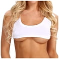 thumbnail image 2 of Débardeurs pour Femmes Tendance 2025 Manches Courtes Crop Top Col Rond Uni Mini T-Shirts Gilet Camisoles Blanches m, 2 of 9