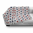 thumbnail image 3 of Abstract Soft Flannel Fleece Throw Blanket, Big Red Dots Squares and Dashed Lines Geometric Tile Print, Cozy Plush for Indoor and Outdoor Use, 60" x 80", Navy Blue White Red, by Ambesonne, 3 of 6
