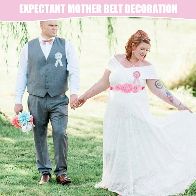 Maternity Belly Band Boho Floral Maternity Sash Corsage Set