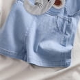 thumbnail image 4 of EGNMCR Children's Small Printed Overalls And Denim Shorts For Kids Girl polyester Pants, 4 of 4