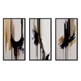 thumbnail image 2 of Designart "Minimalism in Gold I" Abstract Framed Wall Art Set Of 3 - Black Modern Frame Canvas Set For Living Room Decor, 2 of 6
