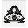 thumbnail image 3 of Ambesonne Psychic Shower Curtain, Fortune Teller Woman Magic, 69"Wx75"L, Charcoal Grey White Grey, 3 of 3