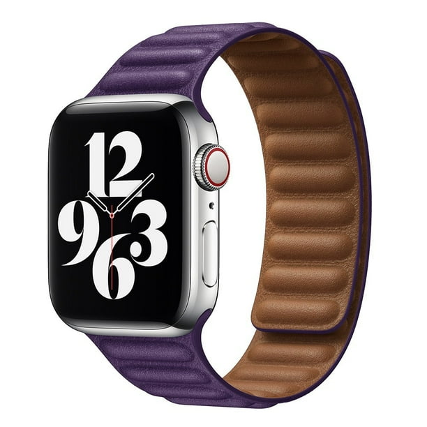 Correa de eslabones de cuero para Apple Watch Band 44 mm 40 mm 45 mm 41 mm 38 mm 42 mm Pulsera de bucle magnético original para iWatch Serie 3 5 4 6 SE 7 Correas de reloj WD.WDQZL Hogar