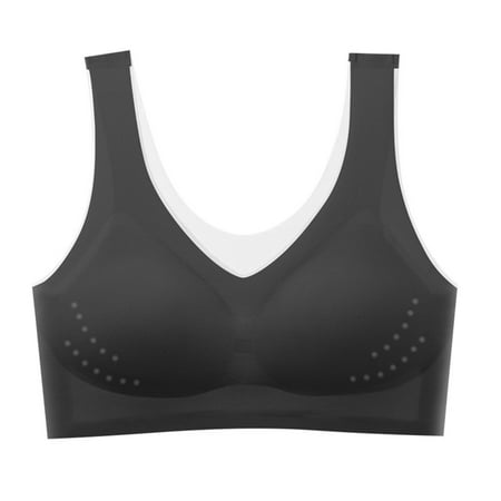 Clearance!Uooqdmx Bras for Women Plus Size Lingerie Thin Ice Silk Bra Summer Comfortable Ice Silk Bra Thin Ice Silk Lifting Bra Comfortable Bras for Women Black 4XL