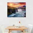 thumbnail image 2 of Nawypu Canvas Wall Art Colorful Sunrise Over The Skharfandavrholt River, Iceland Canvas Prints Wall Art Paintings Artworks Pictures Posters for Living Room Bedroom Decoration, 20x16 inch, 2 of 4