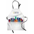 thumbnail image 1 of Boston Apron, Skyline Silhouette of Vibrant Rainbow Color Geometric Style and Reflection Effect, Unisex Kitchen Bib with Adjustable Neck for Cooking Gardening, Adult Size, Multicolor, by Ambesonne, 1 of 4