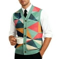 thumbnail image 5 of Men's Button Down Sweater Vest Lightweight Knitted V-Neck Sleeveless Cardigans Knitwear Green M, 5 of 7