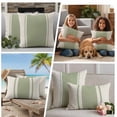 thumbnail image 5 of Sage Green Vintage Outdoor Waterproof Pillow Covers, Geometric Stripes Simple Lines Decorative Square Throw Pillowcase Sofa Cushion Sham for Patio/Couch/Chair, 20"x20" 2 Pack, 5 of 8