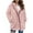 Pink, variant on Womens Jackets Fall Color Block Long Sleeve Hooded Cardigan Fashion Loose Fit Front Open Fuzzy Outwears Jacket