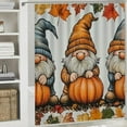 thumbnail image 6 of Autua Gnomes Pumpkins Autumn Bathroom Décor Set with Hooks 36"x72, 6 of 7