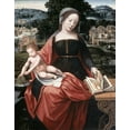 thumbnail image 2 of Master of Female Half-Lengths,  12x14 White Modern Wood Framed Museum Art Print Titled - Madonna and Child, 2 of 4