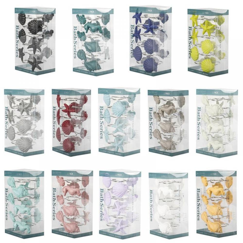 Shower Curtain Hooks,12 Pcs Shower Rings for Bathroom Shower Curtain Rod,100 Rust Proof,Vintage