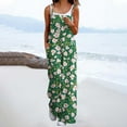 thumbnail image 2 of yoeyez Plus Size Jumpsuits for Women,Womens Flower Printed Long Rompers Sleeveless Adjustable Straps Backless Playsuits Overalls With Pockets Multicolor,S, 2 of 6