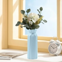 Kumdkd Geometric Plastic Vase - Modern Floral Centerpiece for Living Room (8" Tall, Waterproof, Fits Silk or Fresh Flowers)
