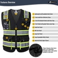 thumbnail image 4 of Chaleco de seguridad reflectante de malla JKSafety con bolsillos, negro, talla S, 4 of 6