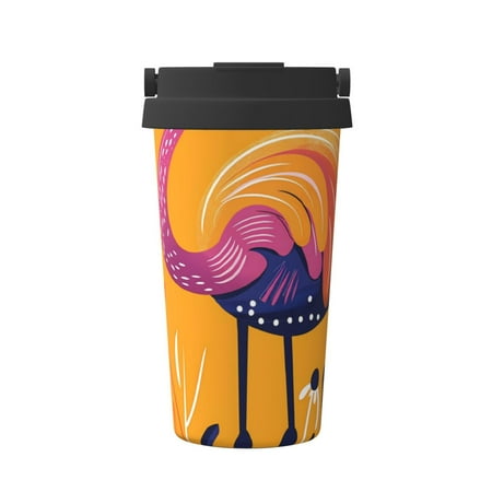 

Junzan Vibrant Flamingo Illustration for Stainless Steel Vacuum Insulated Tumbler - Reusable Insulated Cold Brew Iced Coffee Cup Thermos -Gifts for Women Men Him Her